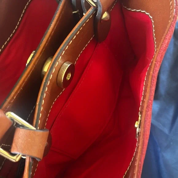 Dooney & Bourke Red Satchel with Leather Trim - Picture 6 of 16